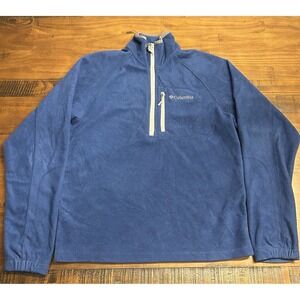 Columbia 1/2 Zip Fleece Sweater Men's‎ S Blue Pullover Outdoor Hiking Vintage